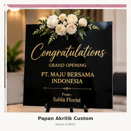 Papan Bunga Akrilik Asem Rowo